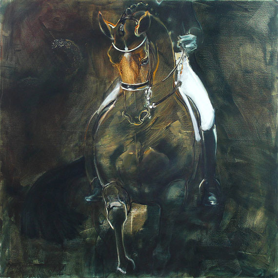Rosemary Parcell nz horse artist, oil painting, soft flexion